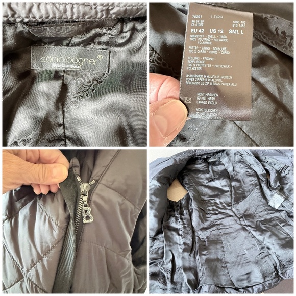 SONIA BOGNER QUILTED PUFFER VEST MOTO 2- WAY ZIP BELTED APRES SKI SPORTY LUXE 12 - Picture 13 of 13